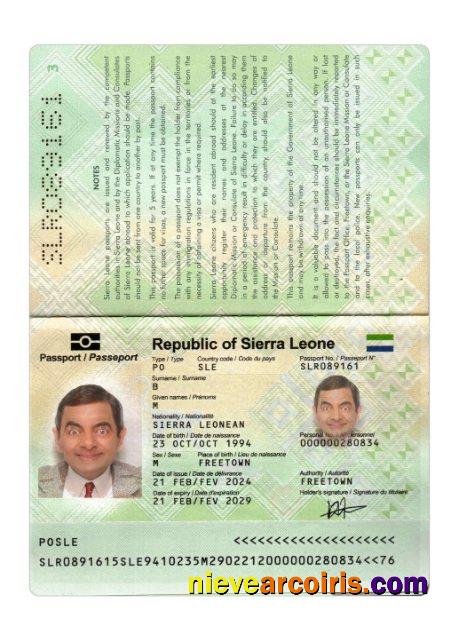 Sierra Leone passport 2024-present